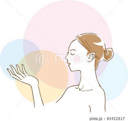 横向き女性のイメージイラスト ビューティー のイラスト素材