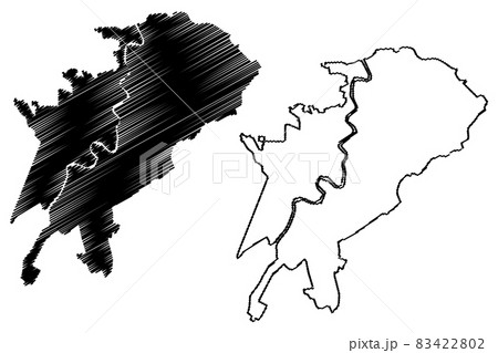 Atyrau City (Republic of Kazakhstan) map vector illustration, scribble sketch City of Guryev map 83422802
