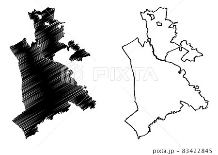 Barysaw City (Republic of Belarus, Byelorussia or Belorussia, Minsk Voblast) map vector illustration, scribble sketch City of Borisov or  Barysau map 83422845