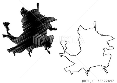 Balti City (Republic of Moldova) map vector illustration, scribble sketch City of Balti map 83422847