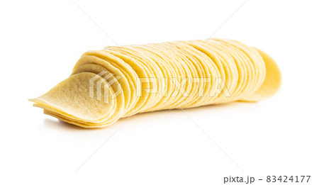 Crunchy potato chips. Potato crisps. 83424177
