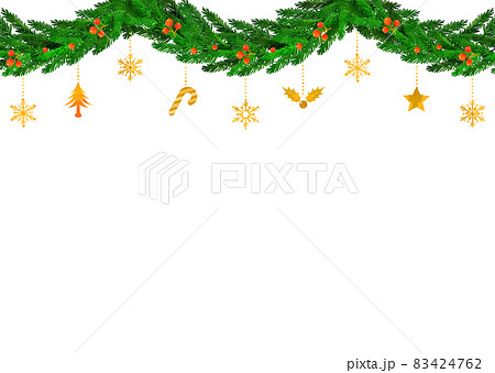背景素材 クリスマス ガーランド オーナメント モミの木 83424762