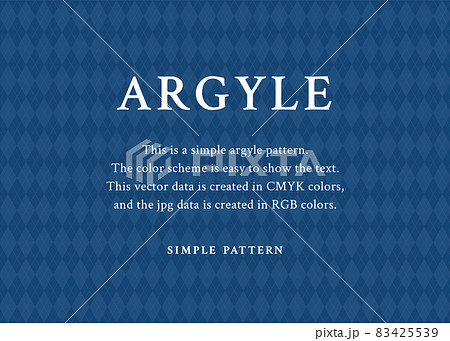 アーガイルチェックの背景素材　イラスト　秋冬　クリスマス（濃紺、青色） 83425539