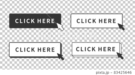 Simple button illustration set template banner monochrome, arrow cursor, rectangle version 83425646