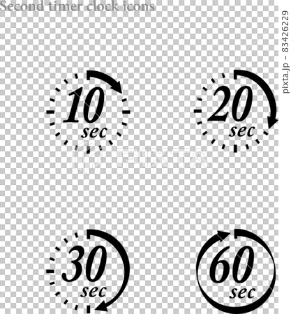 Simple 10 second timer clock icon set 83426229
