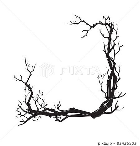 Branches tree roots frame woodcut vintage Line art. vector illustration. Branches tree roots frame woodcut vintage Line art. vector illustration. 83426503