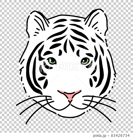 tiger face clip art black and white