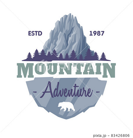 Forest and Mountain Logo for Outdoor Adventure and Hiking Tourism Vector Template Forest and Mountain Logo for Outdoor Adventure and Hiking Tourism Vector Template 83426806