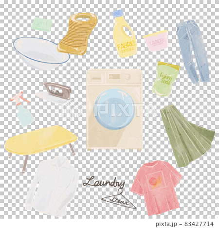洗濯用品手書き水彩風イラスト 83427714