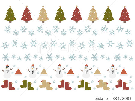 クリスマスイラストのラインセット素材(3) 83428083