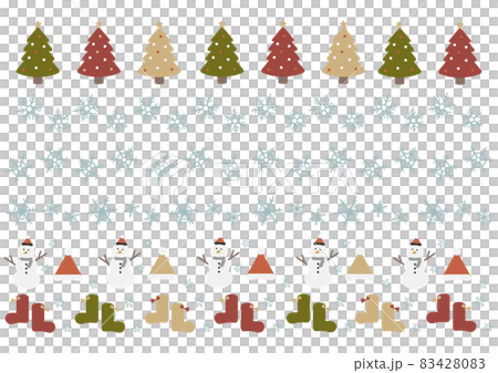 クリスマスイラストのラインセット素材(3) 83428083