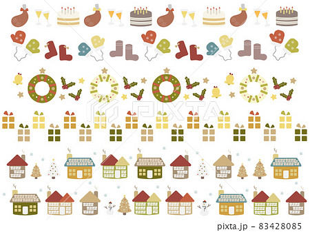 クリスマスイラストのラインセット素材(1) クリスマスイラストのラインセット素材(1) 83428085