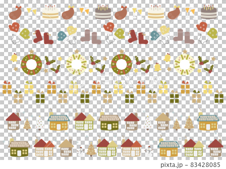 クリスマスイラストのラインセット素材(1) クリスマスイラストのラインセット素材(1) 83428085