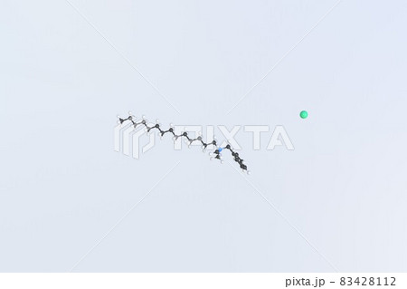 Benzalkonium chloride molecule. Isolated molecular model. 3D rendering 83428112