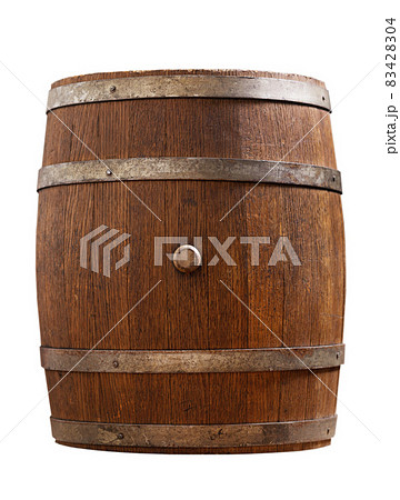 Wooden barrel isolated on white background Wooden barrel isolated on white background 83428304