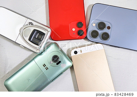 新旧携帯電話のレンズ比較 新旧携帯電話のレンズ比較 83428469