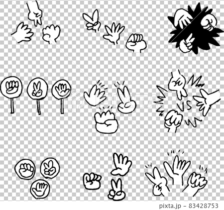 Rock-paper-scissors betting graffiti set drawn by a child Rock-paper-scissors betting graffiti set drawn by a child 83428753