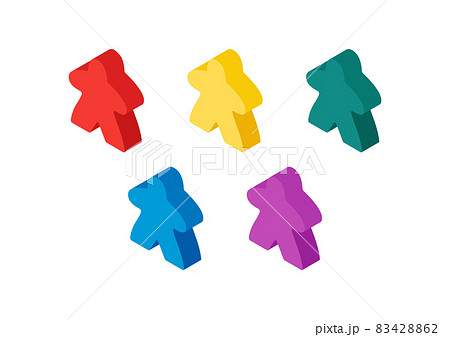 Multicolor meeple isometric vector illustration Multicolor meeple isometric vector illustration 83428862