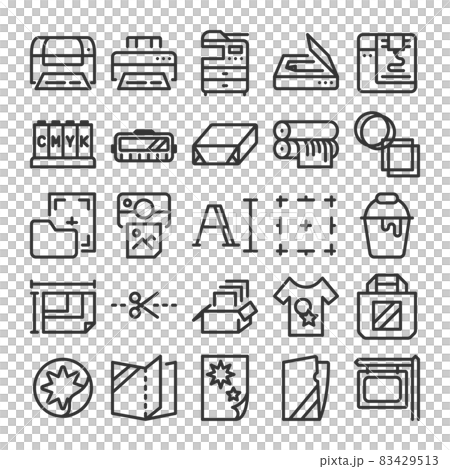 Print publishing icon set Print publishing icon set 83429513