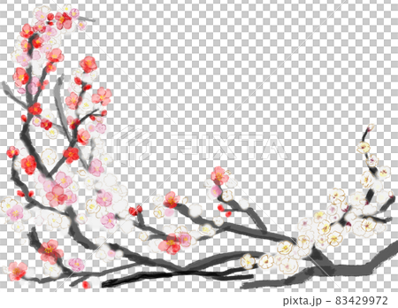 年賀状に!お正月にめでたい紅白梅 年賀状に!お正月にめでたい紅白梅 83429972