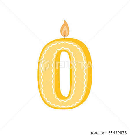 Illustration of a birthday candle number. The candle with the number 0. The yellow candle is zero. Vector illustration on a white background isolated in a flat cartoon style Illustration of a birthday candle number. The candle with the number 0. The yellow candle is zero. Vector illustration on a white background isolated in a flat cartoon style 83430878