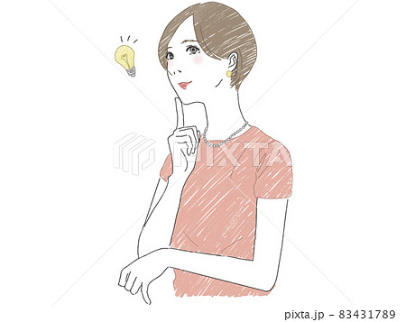アイデアを思い付いた女性 アイデアを思い付いた女性 83431789