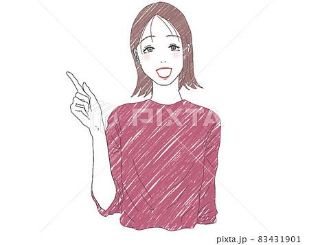 指をさしている女性 指をさしている女性 83431901