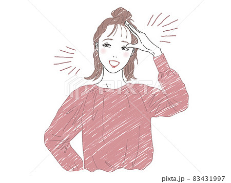 敬礼している女性 83431997