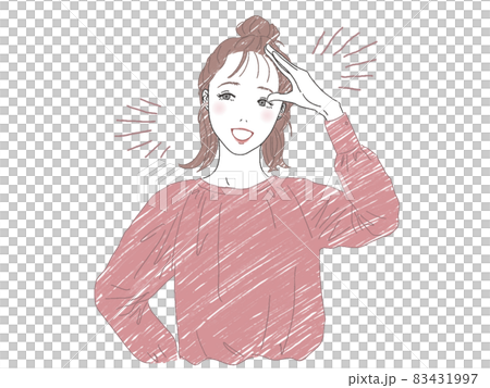 敬礼している女性 83431997
