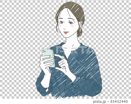 スマホを操作している女性 83432440