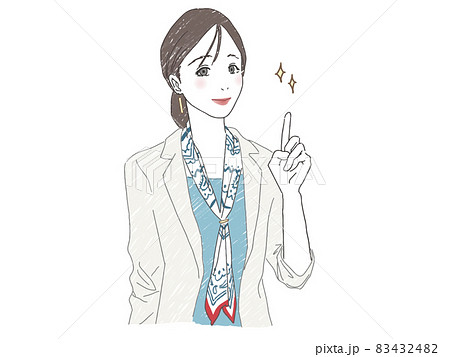 指をさしているビジネスウーマン 83432482