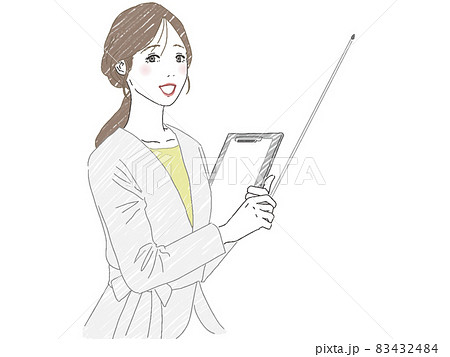 指示棒をさしているビジネスウーマン 83432484