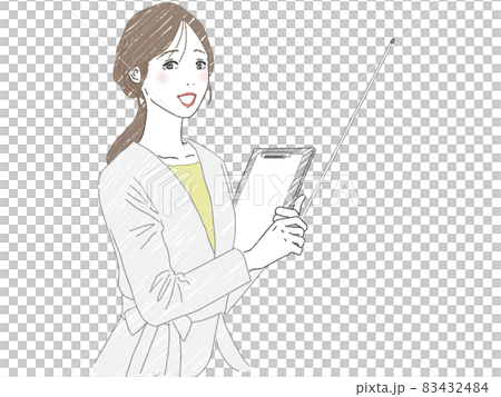 指示棒をさしているビジネスウーマン 83432484