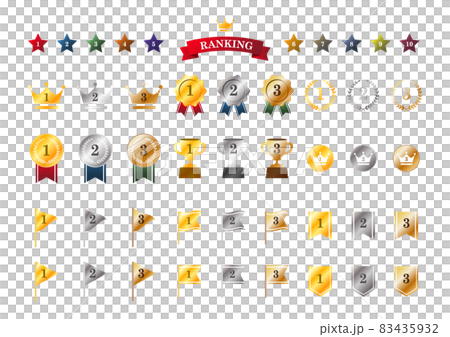 グラデーションのランキングアイコンのセット 83435932