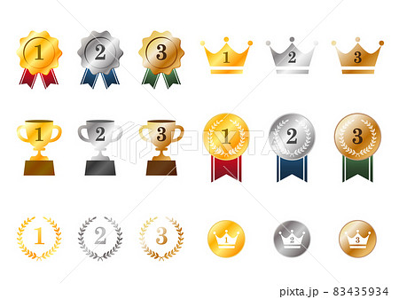 グラデーションのランキングアイコンのセット 83435934