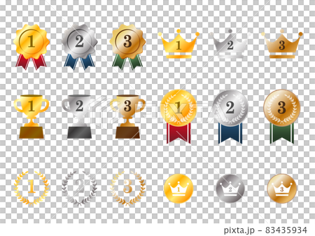 一組漸變排名圖標 83435934