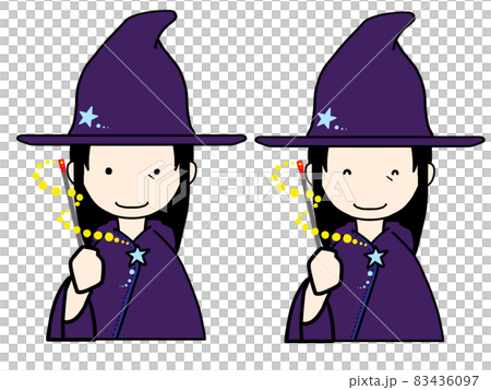 正面向きの年配の魔法使い 女1 のイラスト素材 正面向きの年配の魔法使い 女1 のイラスト素材