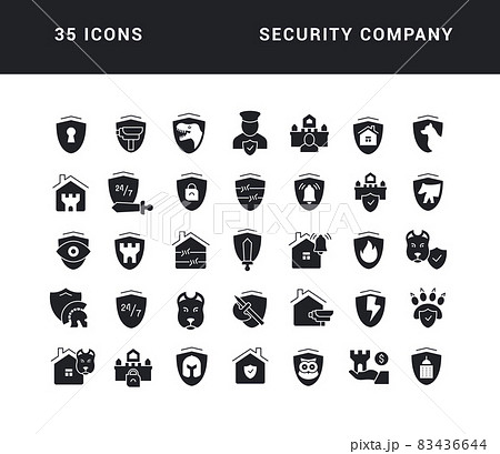 Set of simple icons of Security Company 83436644