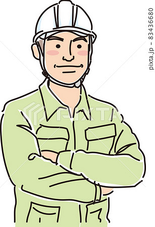 ガテン系ベテラン男性_腕組み ガテン系ベテラン男性_腕組み 83436680