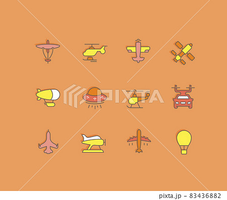 Set of Simple line Icons of Aircraft Set of Simple line Icons of Aircraft 83436882