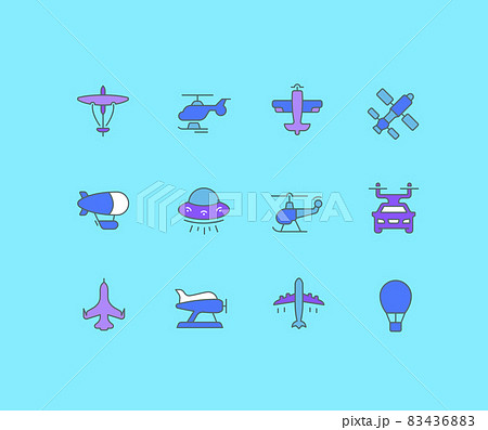 Set of Simple line Icons of Aircraft Set of Simple line Icons of Aircraft 83436883