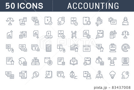 Set Vector Line Icons of Accounting Set Vector Line Icons of Accounting 83437008