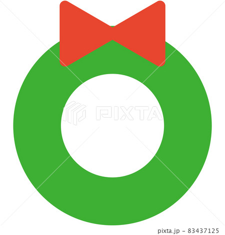 シンプルなクリスマスリースのアイコンのイラスト素材
