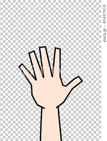 角張った手 挙手のイメージイラストのイラスト素材