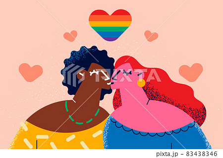 Mixed race lesbian love concept 83438346