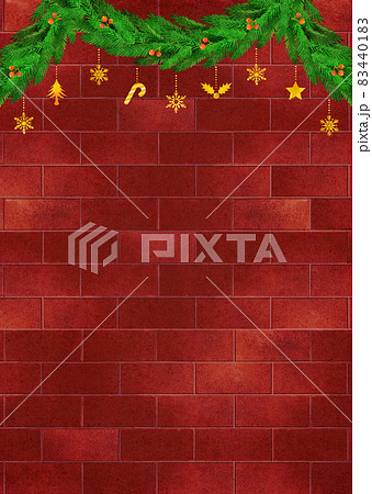 背景素材 クリスマス ガーランド オーナメント モミの木 83440183