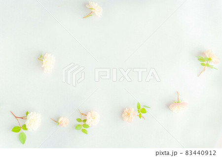 淡いピンクのバラの花　フレーム背景　バラ 83440912