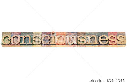consciousness word in wood type consciousness word in wood type 83441355