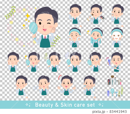 美容に関するスーパーマーケット店員男性のセット 83441943