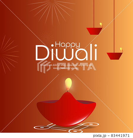 Vector illustration of the traditional celebration of happy diwali. Deepavali light and fire festival. 83441971